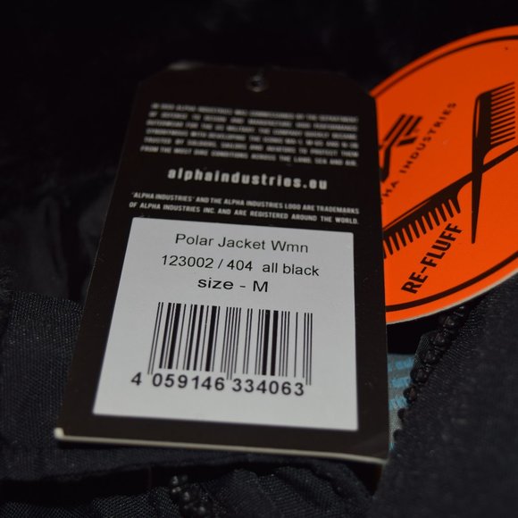 Alpha Industries ❄️ 😍 Polar Jacket ❄️ 😍ALL BLACK Size M - Picture 11 of 13